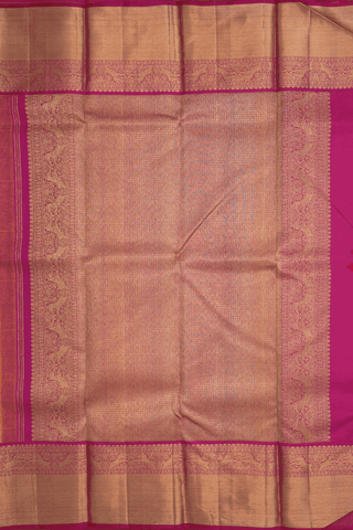 Diagonal Design Yellow Kanchipuram Silk Saree