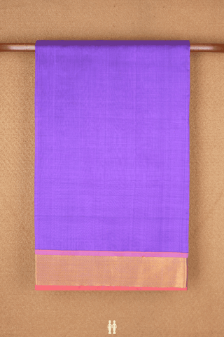 Diamond Zari Border Purple Traditional Silk Cotton Saree