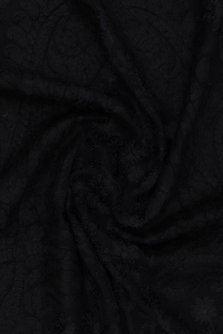 Embroidered Design Black Woolen Shawl