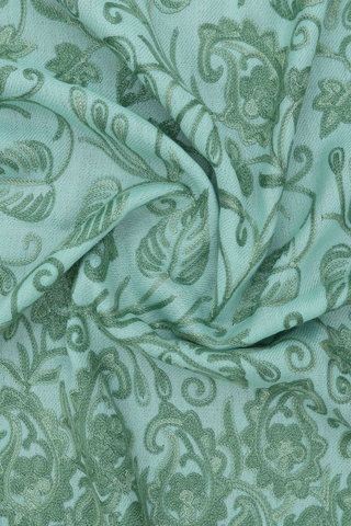 Embroidered Design Mint Green Woolen Shawl