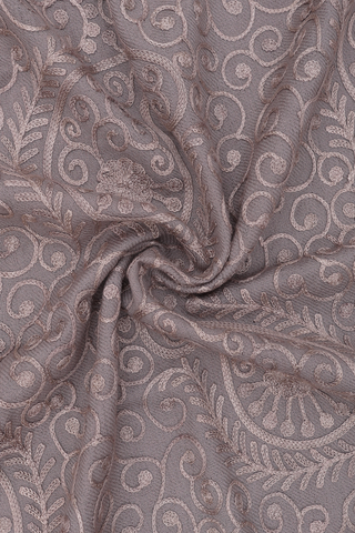 Embroidered Design Taupe Grey Woolen Shawl