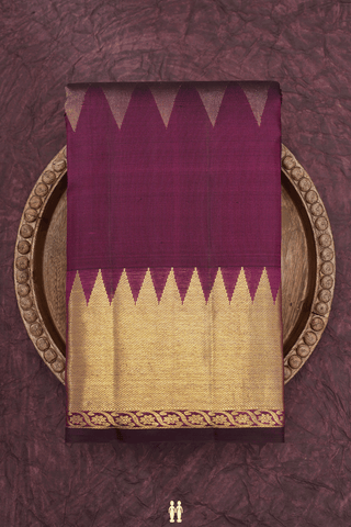 Fancy Zari Design Plum Purple Kanchipuram Silk Saree