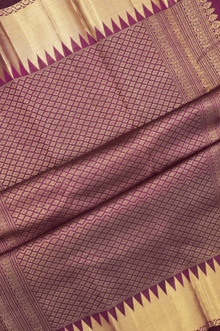 Fancy Zari Design Plum Purple Kanchipuram Silk Saree