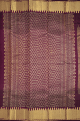 Fancy Zari Design Plum Purple Kanchipuram Silk Saree