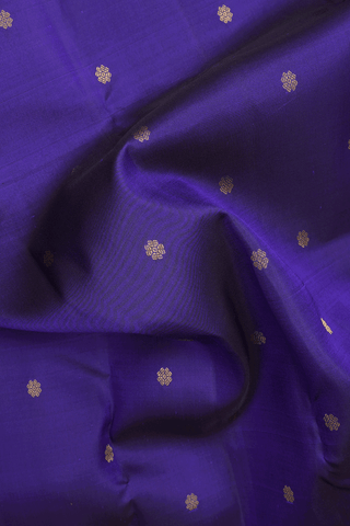 Floral Buttas Navy Blue Kanchipuram Silk Saree