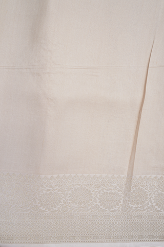 Floral Digital Printed Off White Tussar Silk Saree