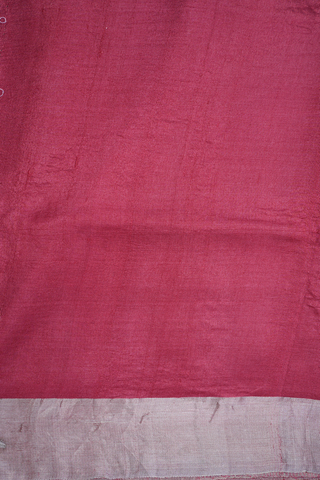 Floral Digital Printed Ruby Red Tussar Silk Saree