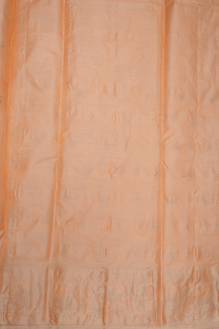 Floral Embroidered Buttas Pastel Orange Tussar Silk Saree