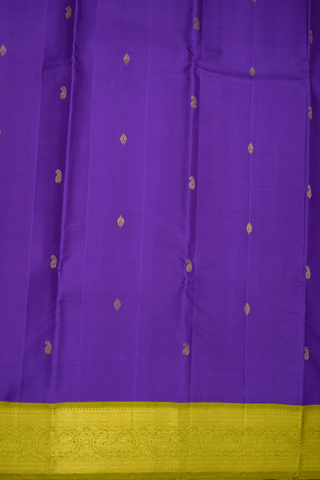 Floral Paisley Buttas Royal Purple Kanchipuram Silk Saree