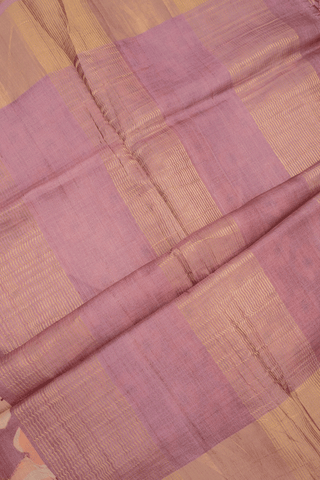 Floral Printed Design Mauve Pink Tussar Silk Saree