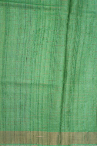 Floral Printed Design Shades Of Green Tussar Silk Saree