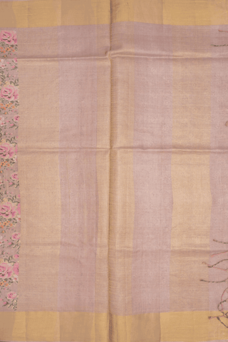 Floral Printed Design Wild Rose Tussar Silk Saree