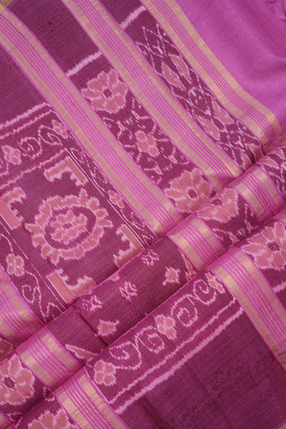 Floral Zari Buttas Magenta Tussar Silk Saree