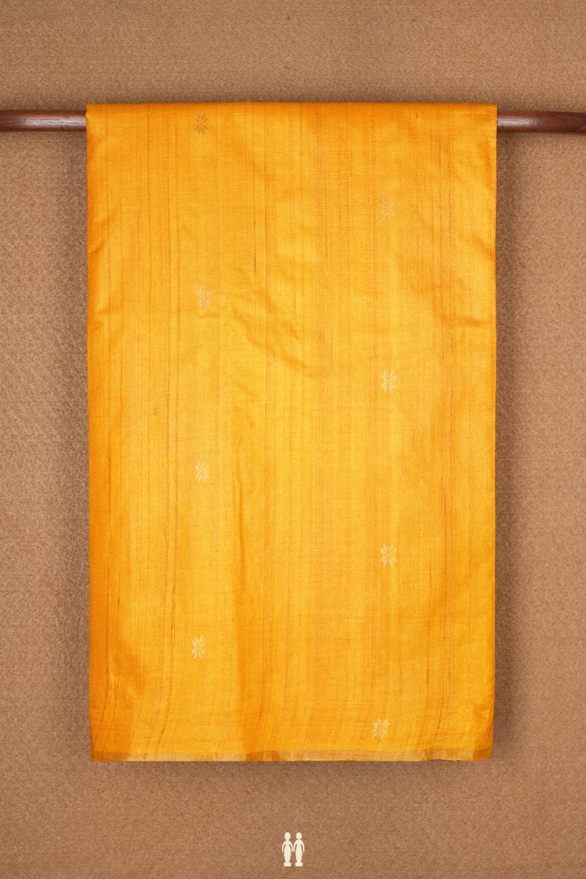 Floral Zari Buttas Marigold Yellow Tussar Silk Saree