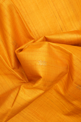 Floral Zari Buttas Marigold Yellow Tussar Silk Saree