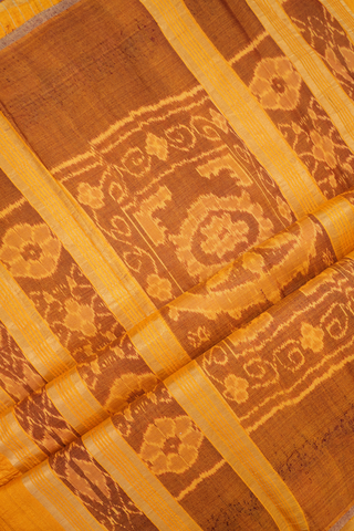 Floral Zari Buttas Marigold Yellow Tussar Silk Saree