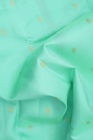 Floral Zari Buttis Seafoam Green Kanchipuram Silk Saree