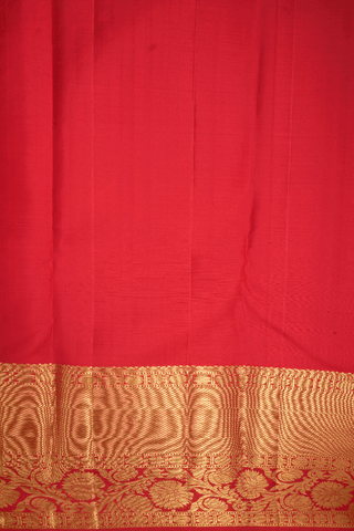 Floral Zari Design Chilli Red Kanchipuram Silk Saree