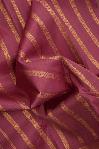 Floral Zari Design Dusty Red Kanchipuram Silk Saree