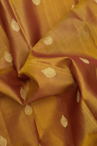 Floral Zari Motifs Golden Yellow Kanchipuram Silk Saree
