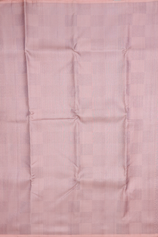 Geometric Design Peach Pink Kanchipuram Silk Saree