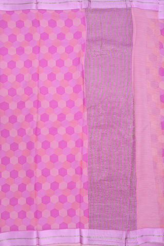 Geometric Design Shades Of Pink Chiffon Saree