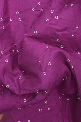 Bandhani Silk Saree In Purple Rose With Tie And Dye Design