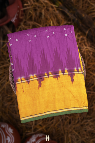 Bandhani Silk Saree In Purple Rose With Tie And Dye Design