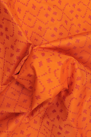 Patola Silk Saree In Orange With Allover Design