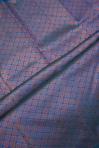Half And Half Design Shades Of Blue Kanchipuram Silk Saree