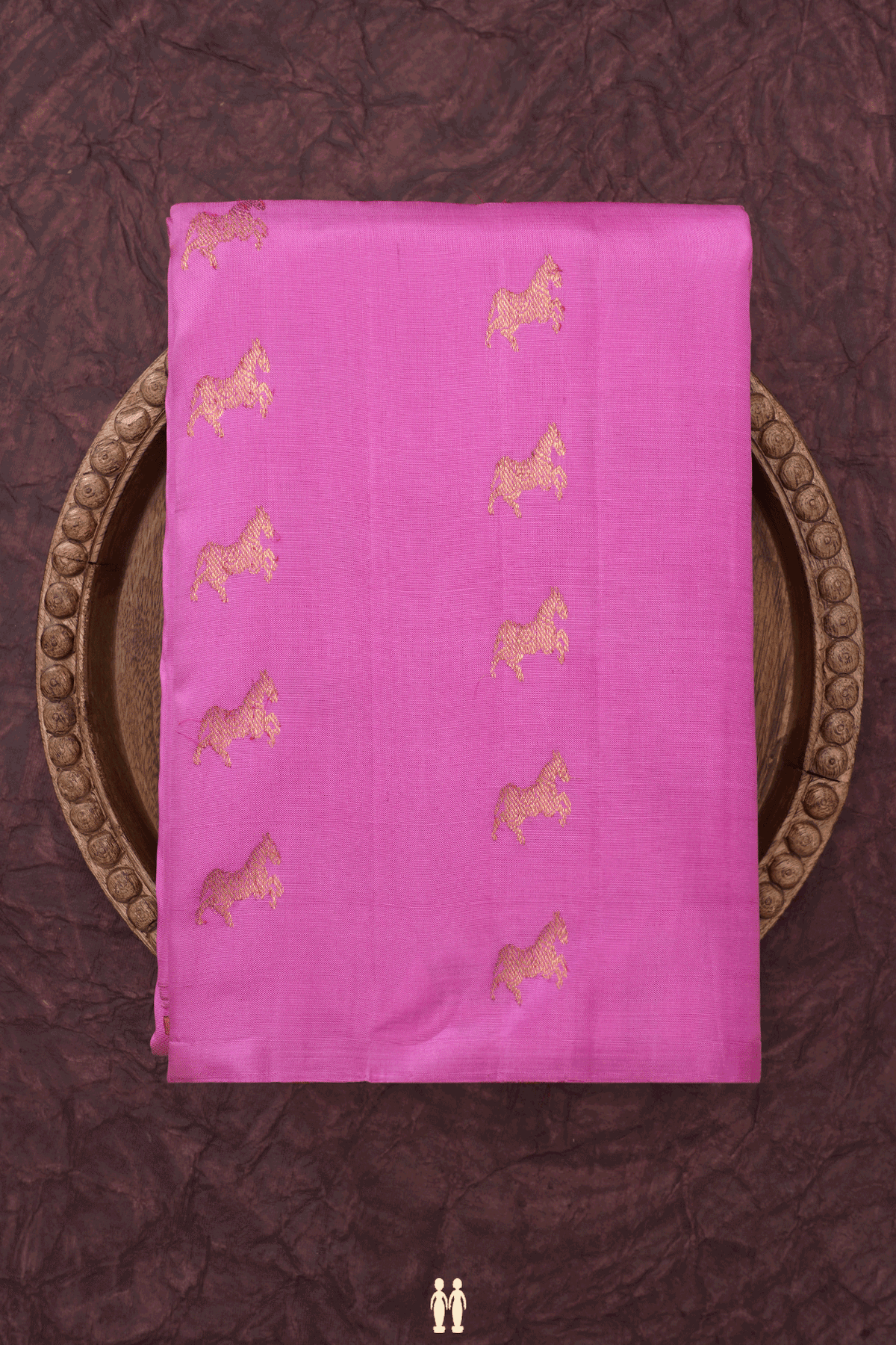 Horse Buttas Lotus Pink Kanchipuram Silk Saree