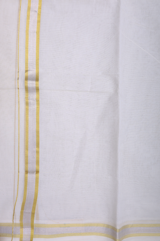 Zari Border Off White Cotton Dhoti