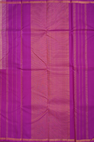 Kanchipuram Silk Saree In Purple Ivory Along Half And Half