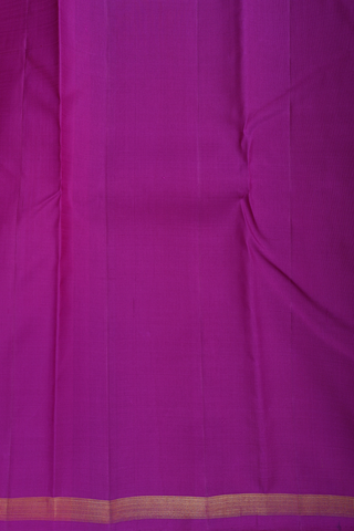 Kanchipuram Silk Saree In Purple Ivory Along Half And Half