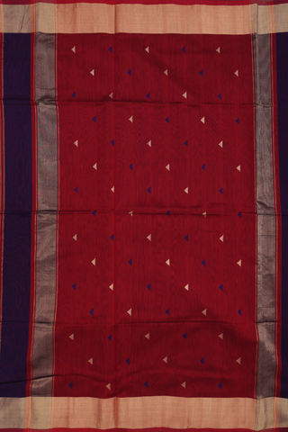 Maheswari Silk Cotton Saree In Regal Purple With Zari Buttis