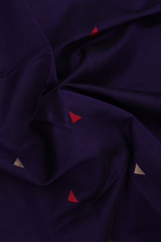 Maheswari Silk Cotton Saree In Regal Purple With Zari Buttis