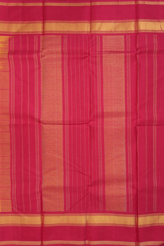 Kanchipuram Silk Saree In Yellow With Checks Design