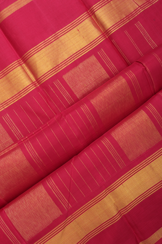 Kanchipuram Silk Saree In Yellow With Checks Design