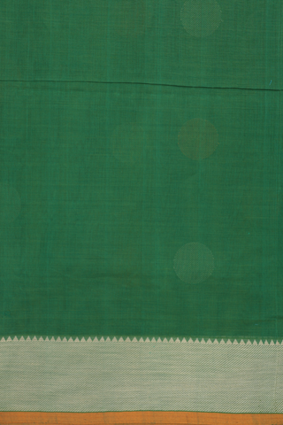 Coimbatore Cotton Saree In Green With Circle Buttas