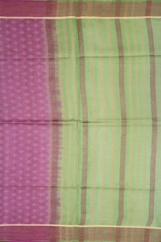 Semi Raw Silk Saree In Mauve Purple With Threadwork Design