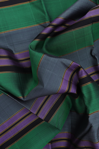 Kanchipuram Silk Saree In Multicolor With Stripes Design