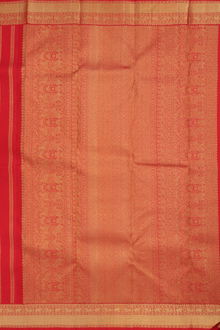 Kanchipuram Silk Saree Chilli Red With Iruthalai Pakshi Design