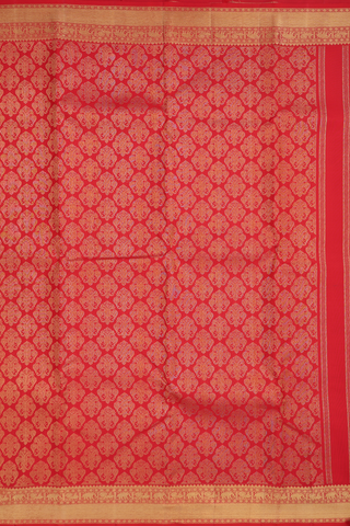 Kanchipuram Silk Saree Chilli Red With Iruthalai Pakshi Design