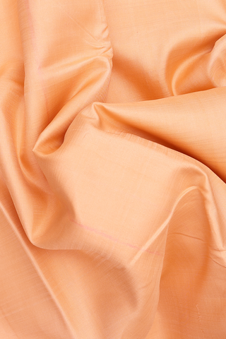 Kanchipuram Silk Saree In Blush Orange With Contrast Border