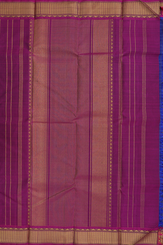 Kanchipuram Silk Saree In Royal Blue With Checks Design