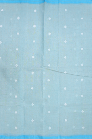 Threadwork Motifs Powder Blue Bengal Cotton Saree