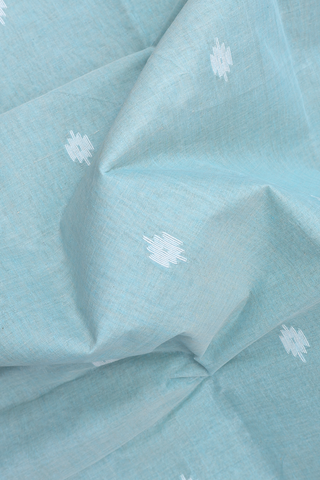 Threadwork Motifs Powder Blue Bengal Cotton Saree