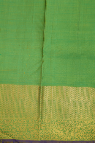 Kanchipuram Silk Saree In Lime Green With Zari Motifs