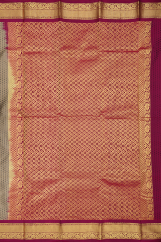 Kanchipuram Silk Saree In Khaki Color With Threadwork Buttis