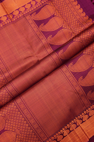 Kanchipuram Silk Saree In Berry Purple With Jacquard